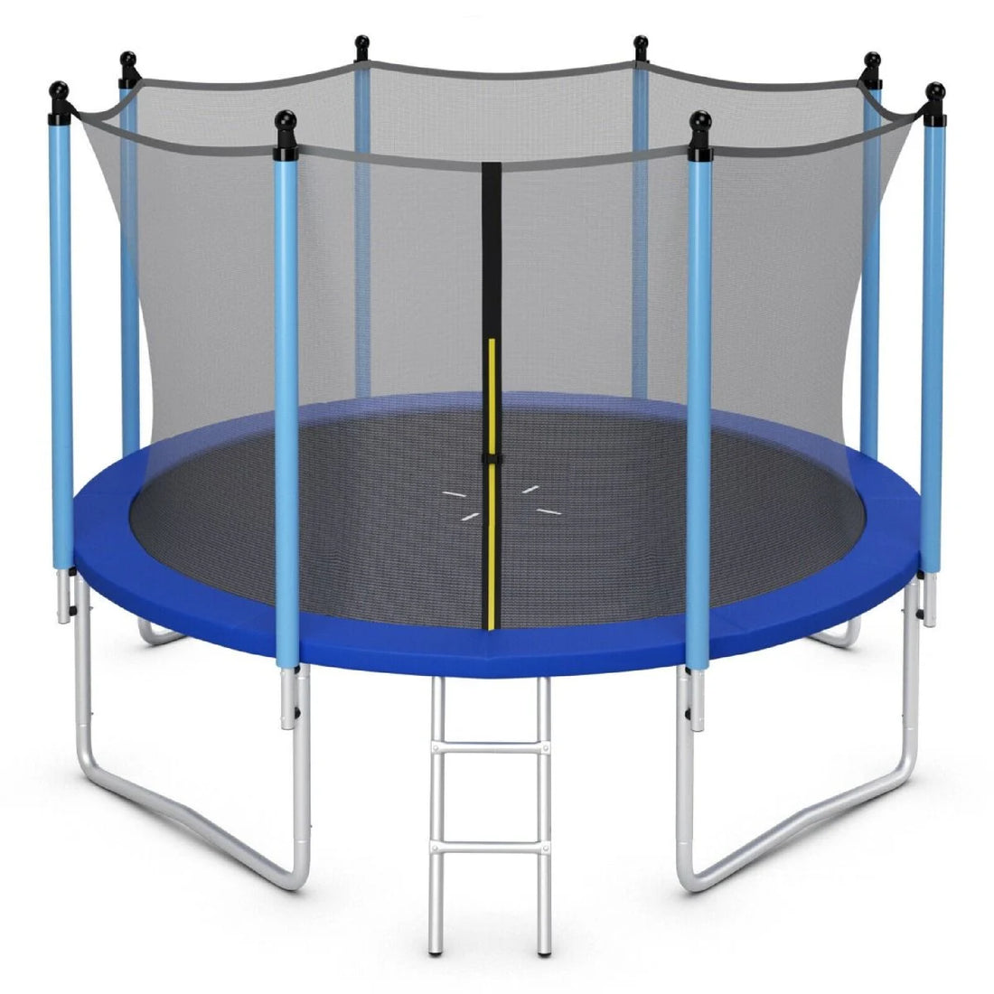 8/10/12FT Outdoor Trampoline with Enclosure Net and Ladder
